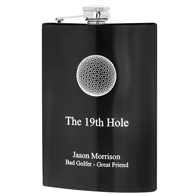 19th Hole Engraved Golf Hip Flask