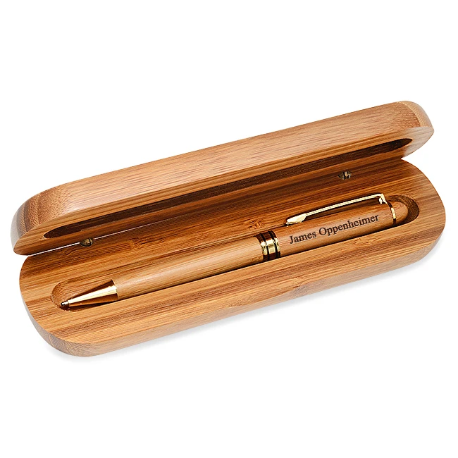 Crossing Golf Clubs Laser Engraved Bamboo Pen And Box Set - Image 3