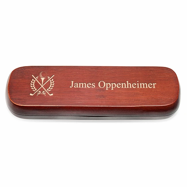 Crossing Golf Clubs Laser Engraved Cherrywood Double Pen And Box Set - Image 2