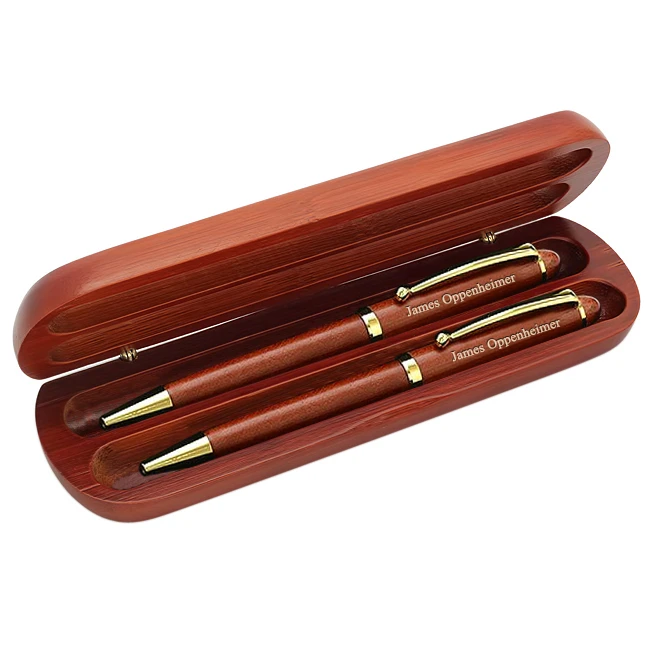 Crossing Golf Clubs Laser Engraved Cherrywood Double Pen And Box Set - Image 3