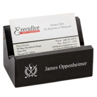 Crossing Golf Clubs Laser Engraved Desktop Business Card Holder