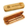 Crossing Golf Clubs Laser Engraved Maple Wood Double Pen And Box Set