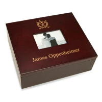 Crossing Golf Clubs Laser Engraved Treasure Box With Photo Frame