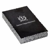 Crossing Golf Clubs Personalized Black Marble Paperweight