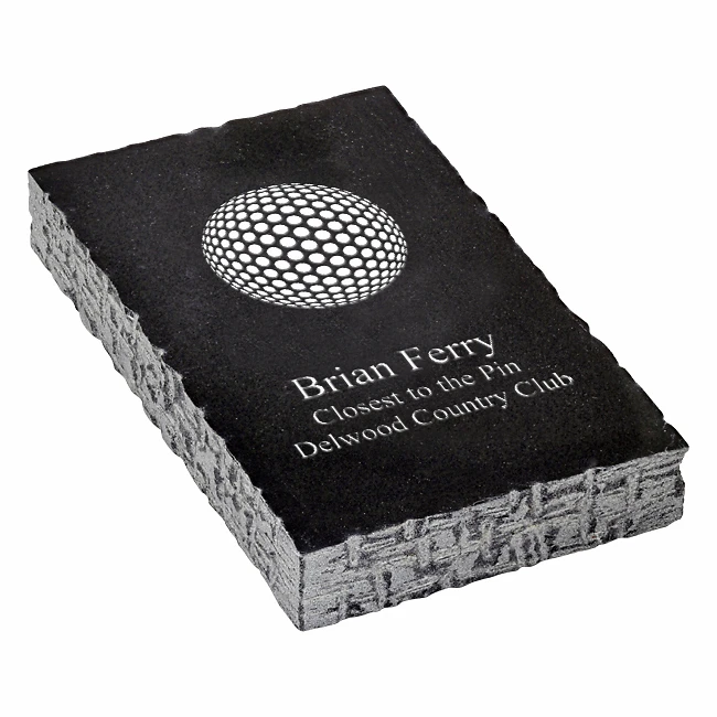 Golf Ball Personalized Black Marble Paperweight