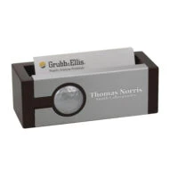 Golfer S Cherrywood & Metal Business Card Holder