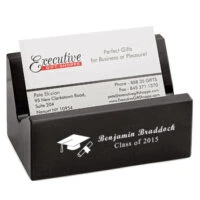 Graduate S Cap & Gown Laser Engraved Desktop Business Card Holder