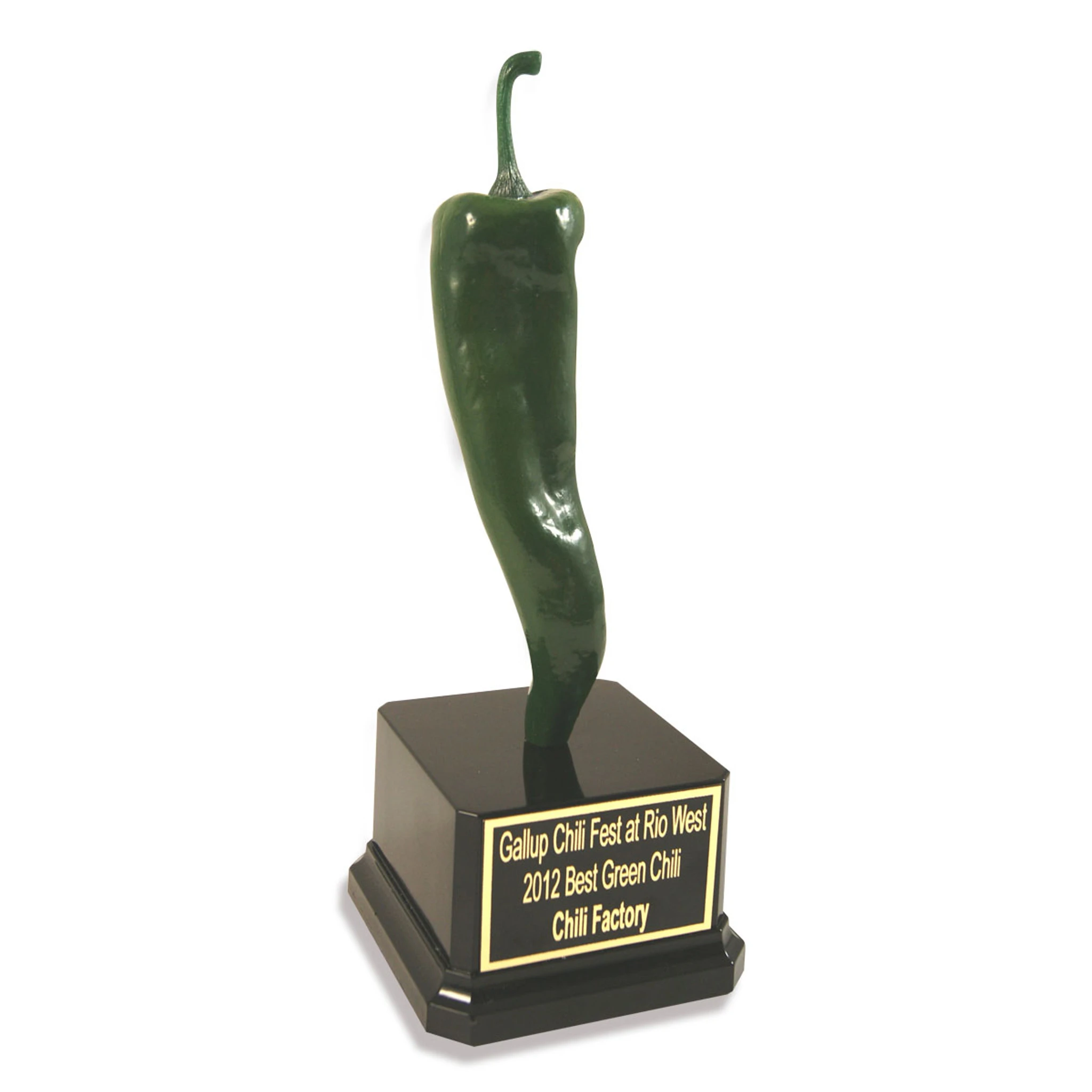 Green Pepper Jalapeno Trophy Tall Black Base