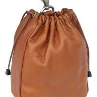 Large Leather Drawstring Golf Pouch