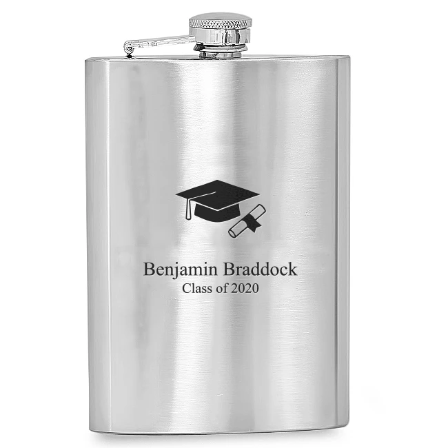 Personalized Graduate S Cap & Gown Flask