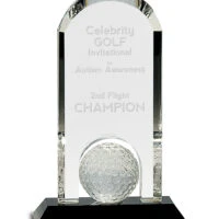 Personalized Crystal Golf Ball Desk Award