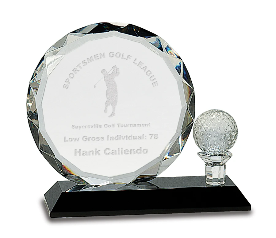 Personalized Crystal Golf Ball With Crystal Plaque