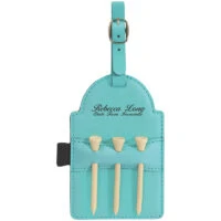 Personalized Teal Golf Bag Tag With Tees