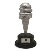 Silver/Chrome Ice Cream Waffle Cone Tropy